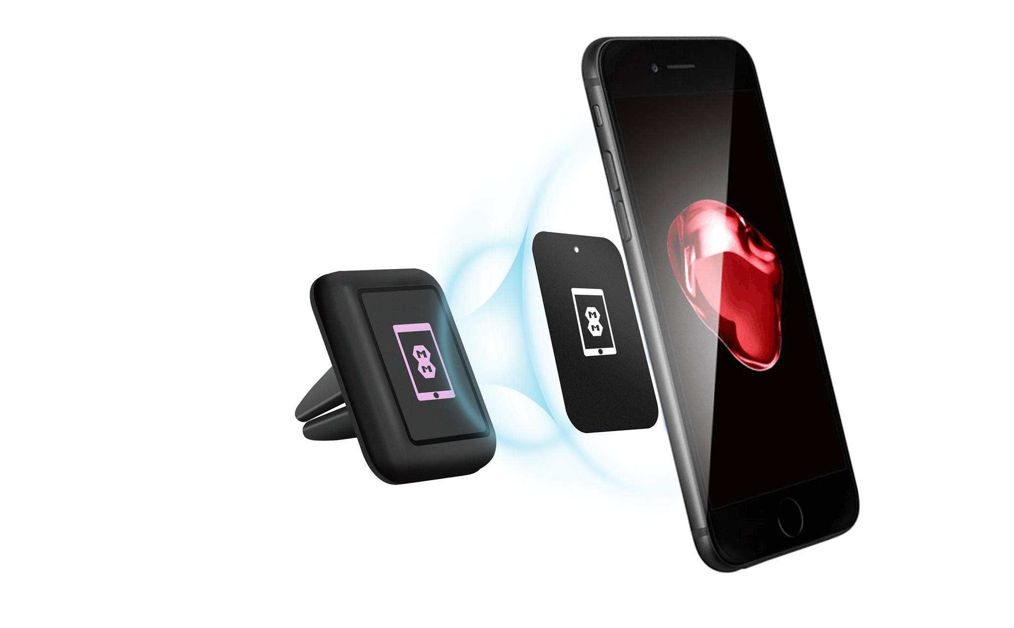 Mega Mounts - PINK Universal Magnetic Car Phone Mount with 360 Degree Rotation compatible for iPhone 14 13 12 11 Pro Max XR XS Max X 8 7 6 SE, Galaxy S22 S21 S20, Huawei, Oneplus