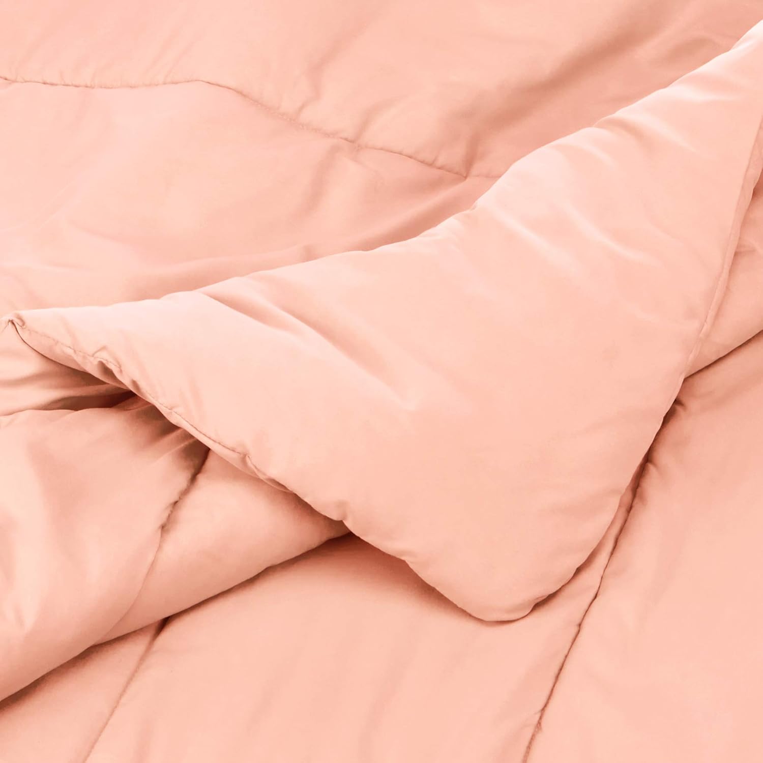 Basics Comforter Set, King, Blush, Microfiber, Ultra-Soft: Home & Kitchen