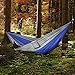 Double Camping Hammock, Rusee Lightweight Portable Nylon Fabric Parachute Outdoor Hammock for Backpacking, Travel, Beach, Yard - with Free Tree Tie Straps & Steel Carabiners
