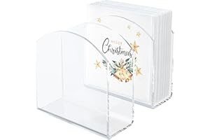 SILUT 2 Pack Clear Napkin Holder for Table, Acrylic Napkins Holder, Napkin Dispenser for Kitchen Table, Cocktail Napkin Holder for Bar, Banquet, Restaurant, Bar napkin holder