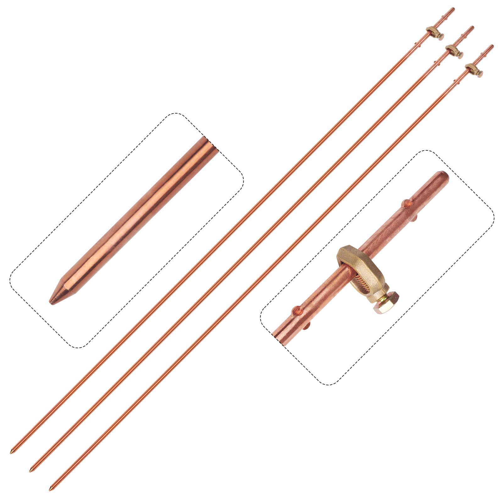 Mua 3 Pack Grounding Rod with Clamp 4 Feet Long Copper Electrical