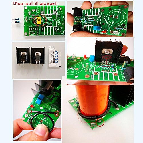 image for DIKAVS DIY Mini Tesla Coil Kit 15W Mini Music Tesla Coil Plasma Speake