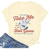 Baseball Shirts for Women Baseball Mom Shirt Ballgame Graphic T-Shirt Game Day Tee Casual Short Sleeve Tops