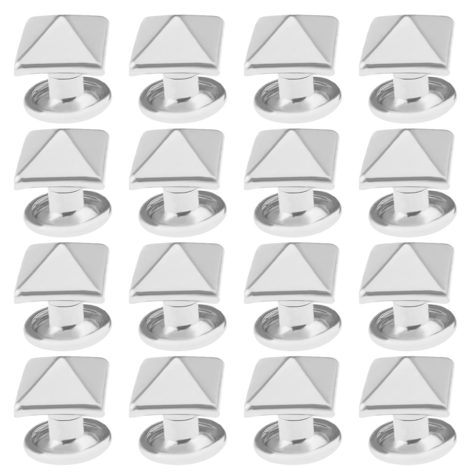 SG Store 200pcs Pyramid Rivets Spike Square Studs Rivets Spike Screw Craft Punk Novelty Jewerly Accessories DIY Decoration For Leather Clothing Shoes 8x8mm, Silver