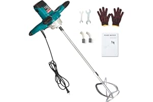 Goyappin Cement Mixer, 2300W Portable Electric Concrete Mixer with 6 Adjustable Speed, Handheld Paint Mixer,Thinset Mixer for Mixing Mud, Cement, Mortar, Fodder