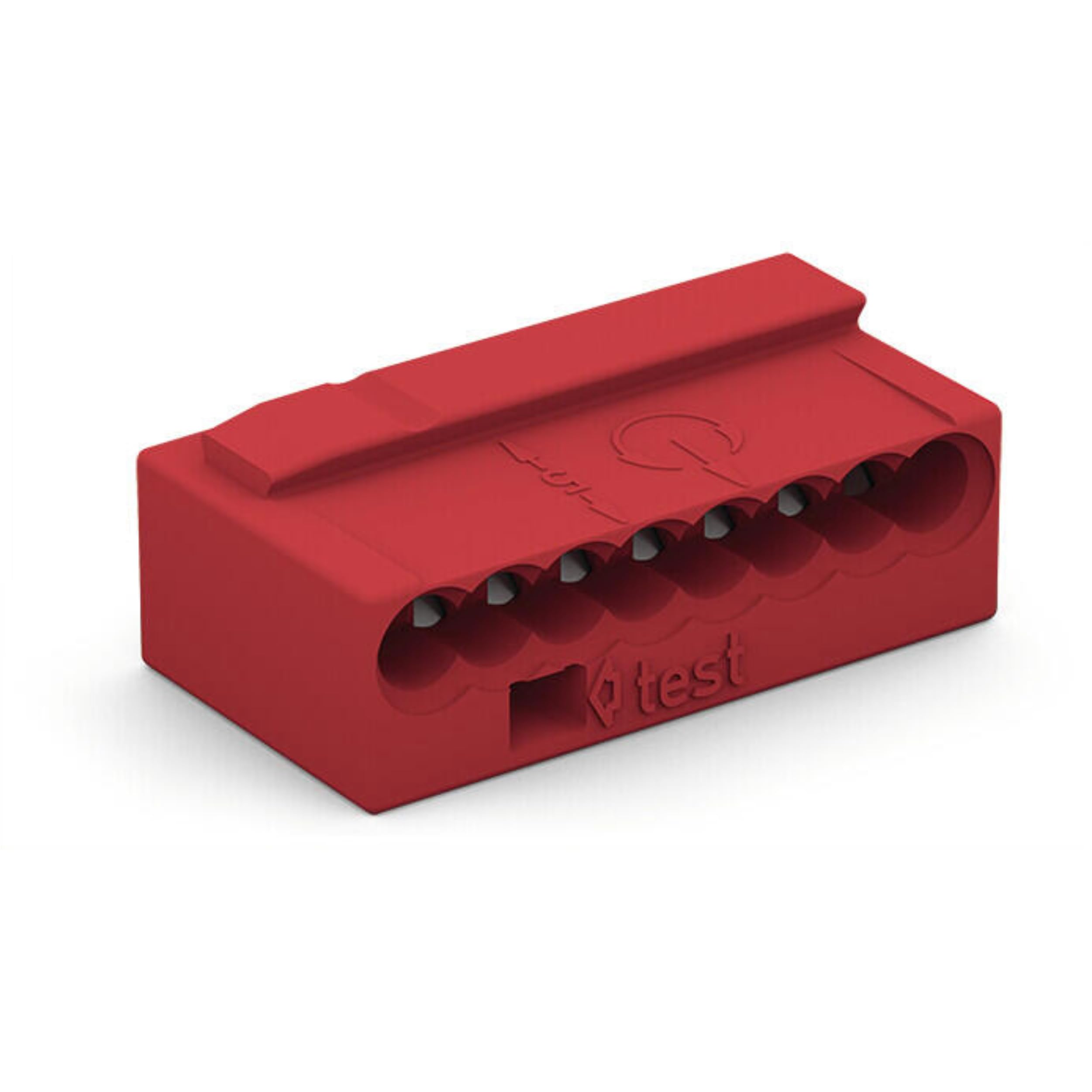WAGO MICRO PUSH WIRE connector for junction boxes; for solid conductors; 0.8 mm Ø; 8-conductor; light gray cover; Surrounding air temperature: max 60°C; red, 243-808 (50 pcs)