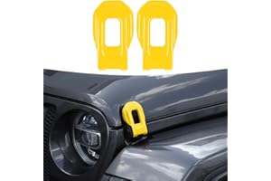 RT-TCZ Hood Latch Cover Exterior Hood Lock Brackets ABS Decoration Accessories for Jeep Wrangler JL JLU & Gladiator JT 2018-2022,2PCS (Yellow)
