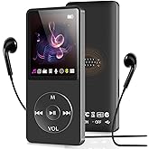 MP3 Player with Bluetooth and Speaker, 32GB MP3 Music Player, Up to 128GB Storage Extension, Portable and Multifunctional MP3 Players with FM Radio, Inlcuding Earphones, Supports Shuffle Playing