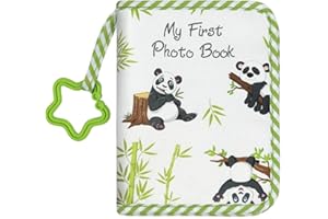 ZUYYON Baby Photo Album Baby Memory Book, Soft Cloth Photo Book First Year Memory Album Shower Gift for Newborn Toddler & Kids, Holds 4x6 Inch Photos (Panda)