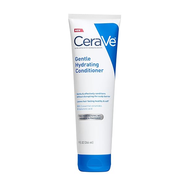 CERAVE GENTLE HYDRATING CONDITIONER, HAIR CONDITIONER WITH CERAMIDES, NIACINAMIDE & HYALURONIC ACID, SULFATE FREE & COLOR SAFE, MOISTURIZING CONDITIONER FOR ALL HAIR & SCALP TYPES
