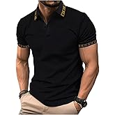 RoseSeek Men's Collared Neck Half Button Golf Shirts Short Sleeve Work Shirt Casual Performance Tops
