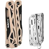 NexTool Mini Flagship F12 and Camper CP10 Multitool Bundle | 2-Pack Camping EDC Set with Fire Starter, Patented Serrated Scissors, Pliers, 8Cr14Mov Knife, Saw, Tent Stake Puller &amp; File,