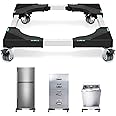 Nefish Furniture Dolly Adjustable Mini Fridge Stand Washing Machine Stand Mobile Roller with 4 Locking Swivel Wheels Universa