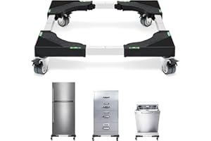 Nefish Furniture Dolly Adjustable Mini Fridge Stand Washing Machine Stand Mobile Roller with 4 Locking Swivel Wheels Universal Mobile Base Moving Cart for Dryer Refrigerator