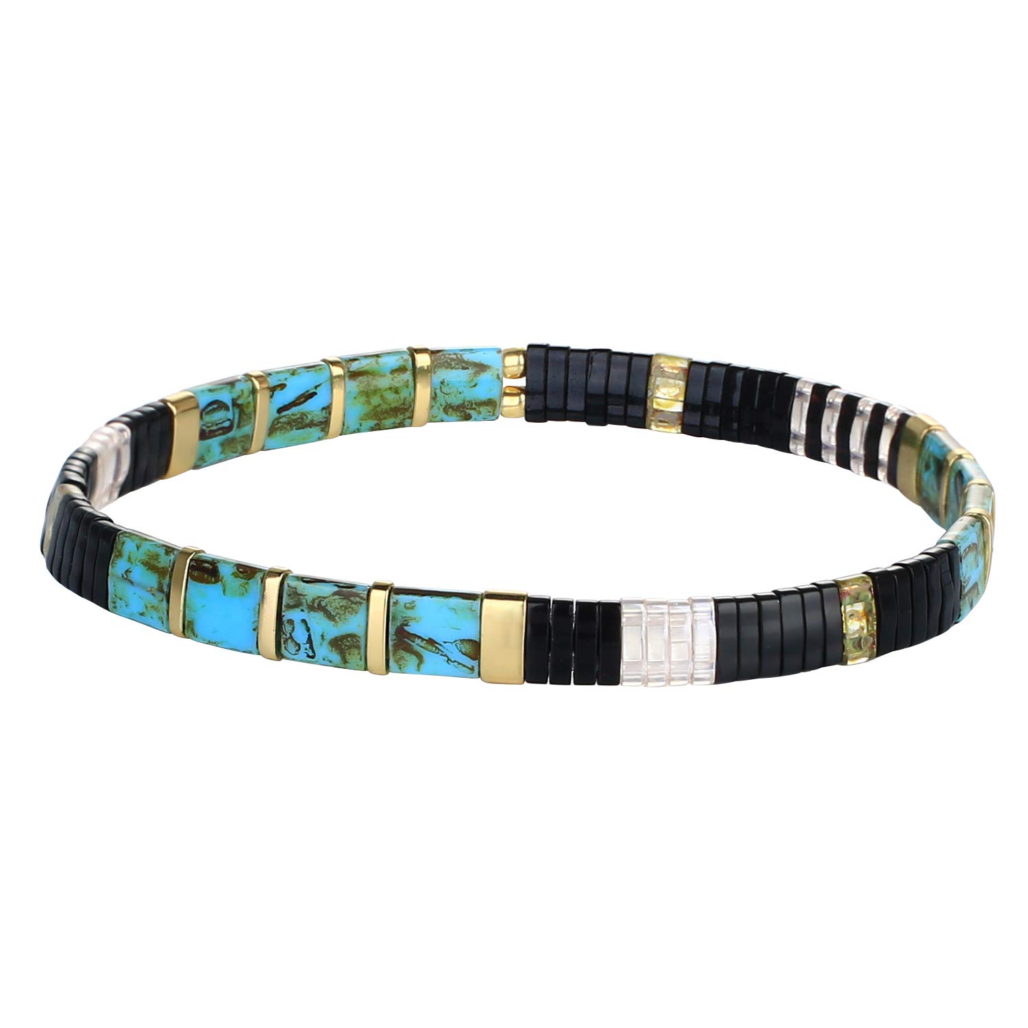 KELITCH Tila Miyuki Beaded Bracelets - Multi-colored Strand Friendship Bracelets - 6-8 Inch, 10 Inch Adjustable