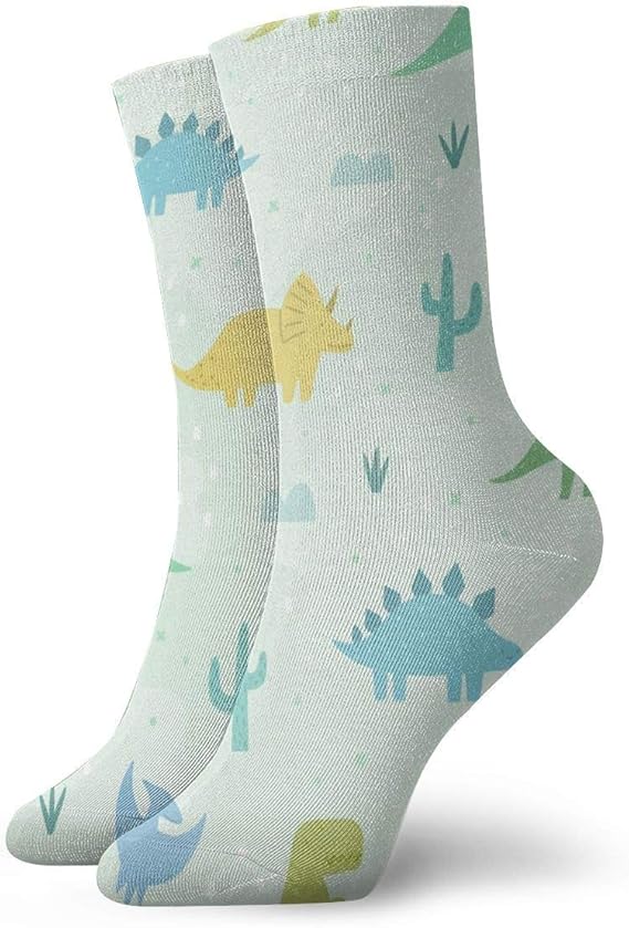 Cute Cartoon Dinosaurs Unisex Soft Crew Sock Allseasons Leisure Short Sport Socks 30cm Amazon