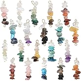 SUNNYCLUE 1 Box 40Pcs 20 Styles Natural Stone Connector Charms Gemstone Crystal Charms Bulk Mixed Gems Double Hole Beaded Link Pendants for for Jewelry Making Bracelet Earrings DIY Craft Findings