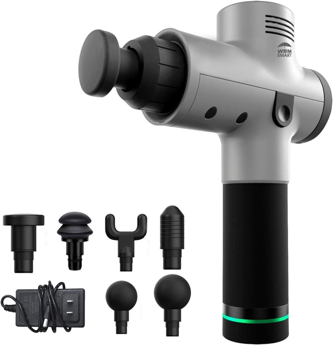 WBM Smart Massage Gun Portable Professional Muscle Relaxation, with 6 Adjustable Speeds and 4 Heads