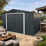 Duramax ECO 10 x 8 Metal Garden Storage Shed Anthracite view 2