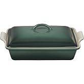 Le Creuset Stoneware Covered Rectangular Casserole, 12" x 9", Artichaut | 4 qt. (12" x 9")