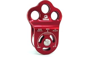 LILYXIN 30KN Ball Bearing Three Holes Single Pulley High Altitude Rescue Equipment for 13mm Rope Hauling, Rock Climbing, Rescue Applications, Zipline Sports Etc