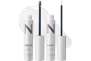 NULASTIN Eyelash Serum & Brow Serum - Lash & Brow Dual System - Eyebrow & Eyelash Enhancing Serums with Keratin & Peptides for Fuller Looking Lashes & Brows (2 Count, 0.1 Fl Oz Each)