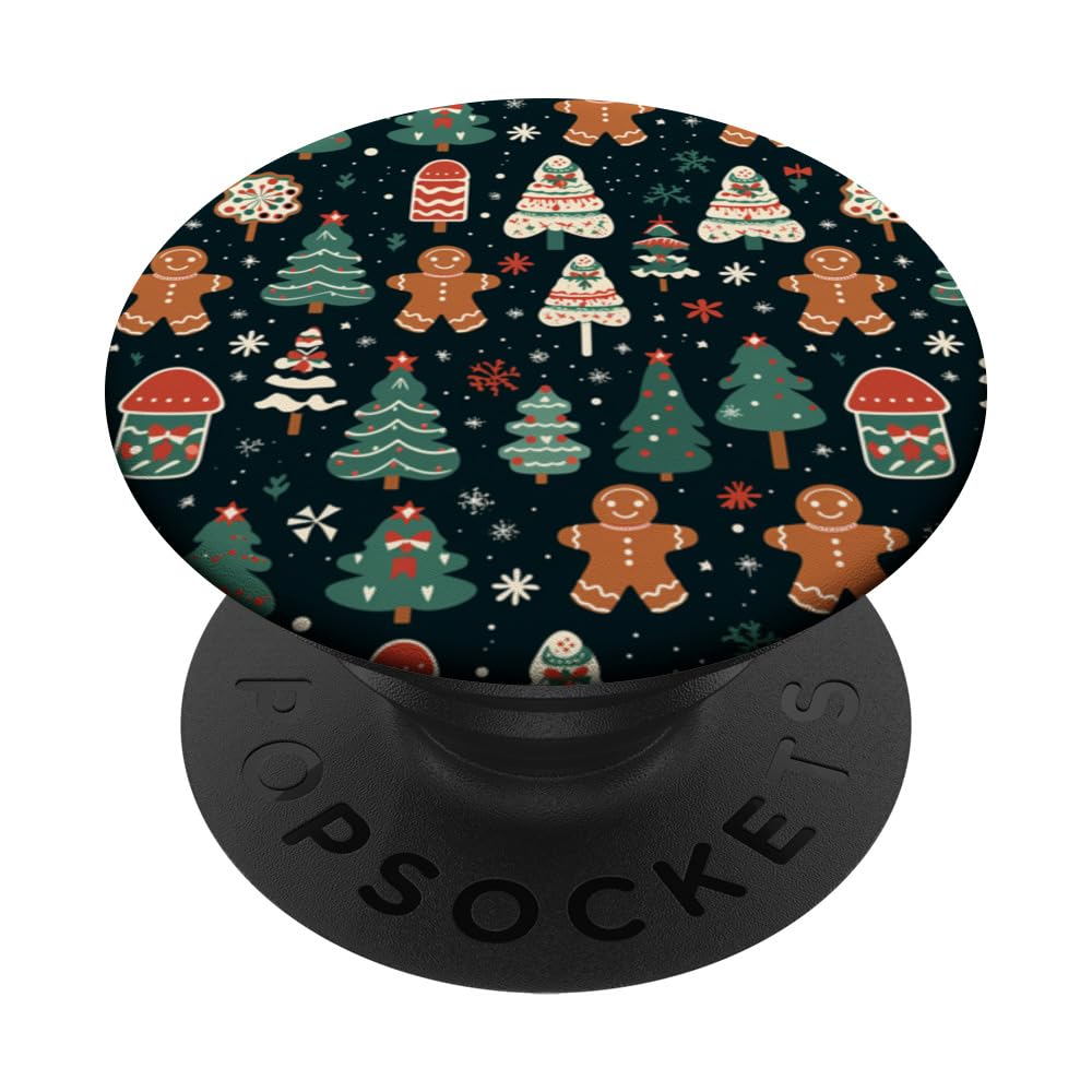 Christmas Winter Gingerbread Cookies Christmas Tree PopSockets Swappable PopGrip