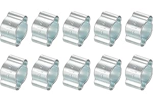 Uxcell 10Pcs Double Ear Hose Clamps - Adjustable 5-7mm (0.2"x0.28") Iron Zinc Plated Two-Ear O Clip for Fuel Line