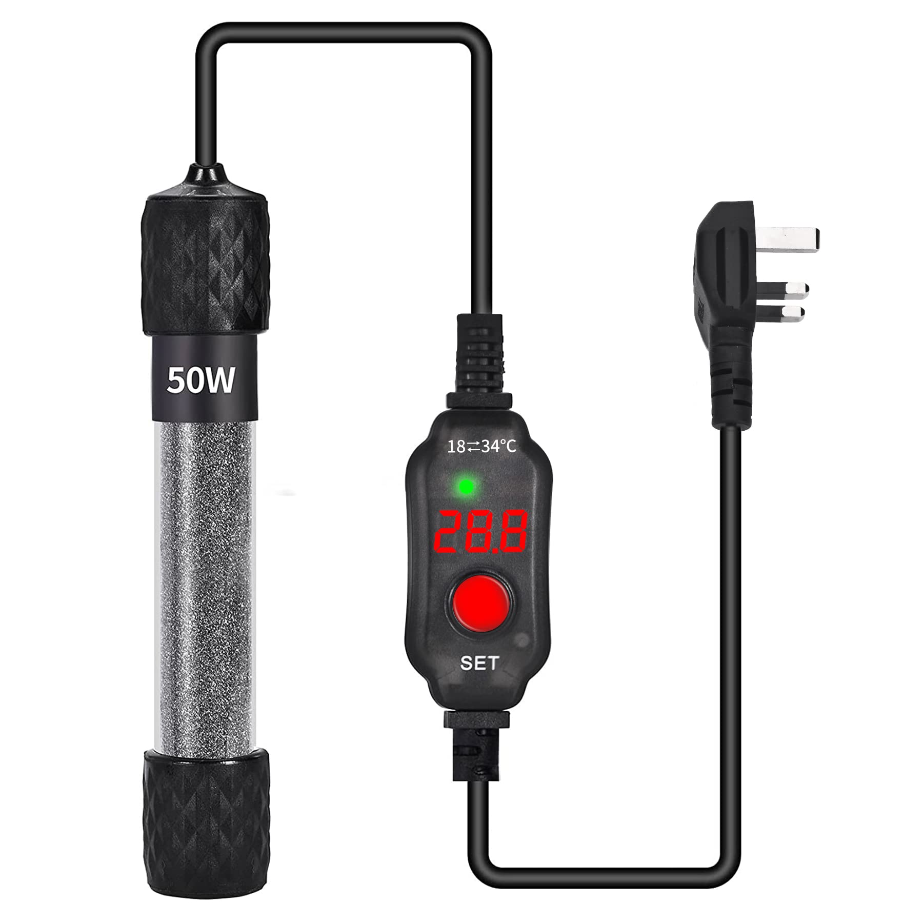 U-picks Aquarium Heater 50W Submersible Fish Tank Heater 75L Aquarium Betta Heater Small Aquarium with Suction Cups Thermostat Heater for Freshwater & Saltwater