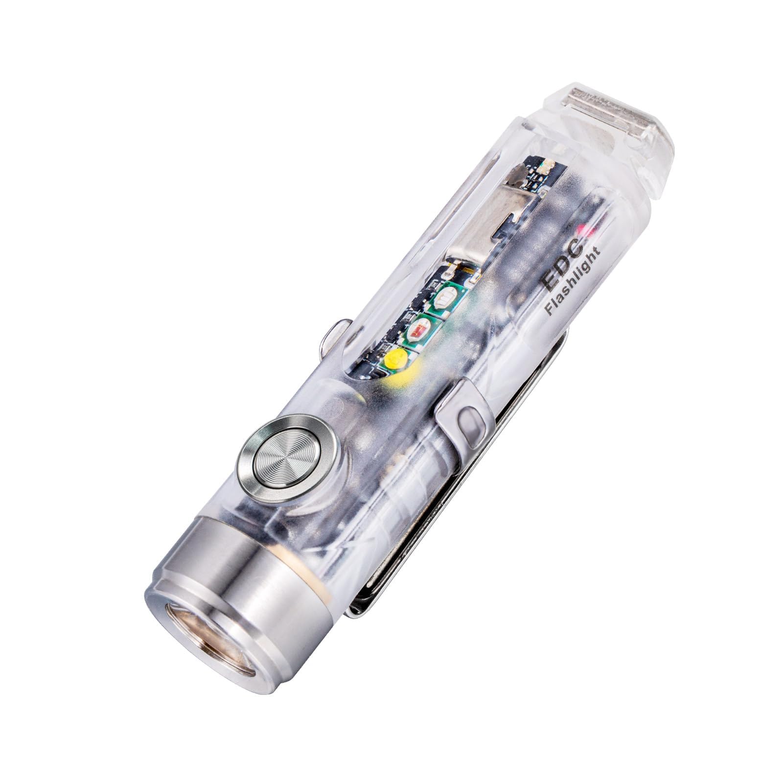 RovyVon A8 Pocket Torch 650 Lumen High Lumen Rechargeable Keychain Flashlight with Lockout Mode, Red, Waterproof for Home, Outdoors