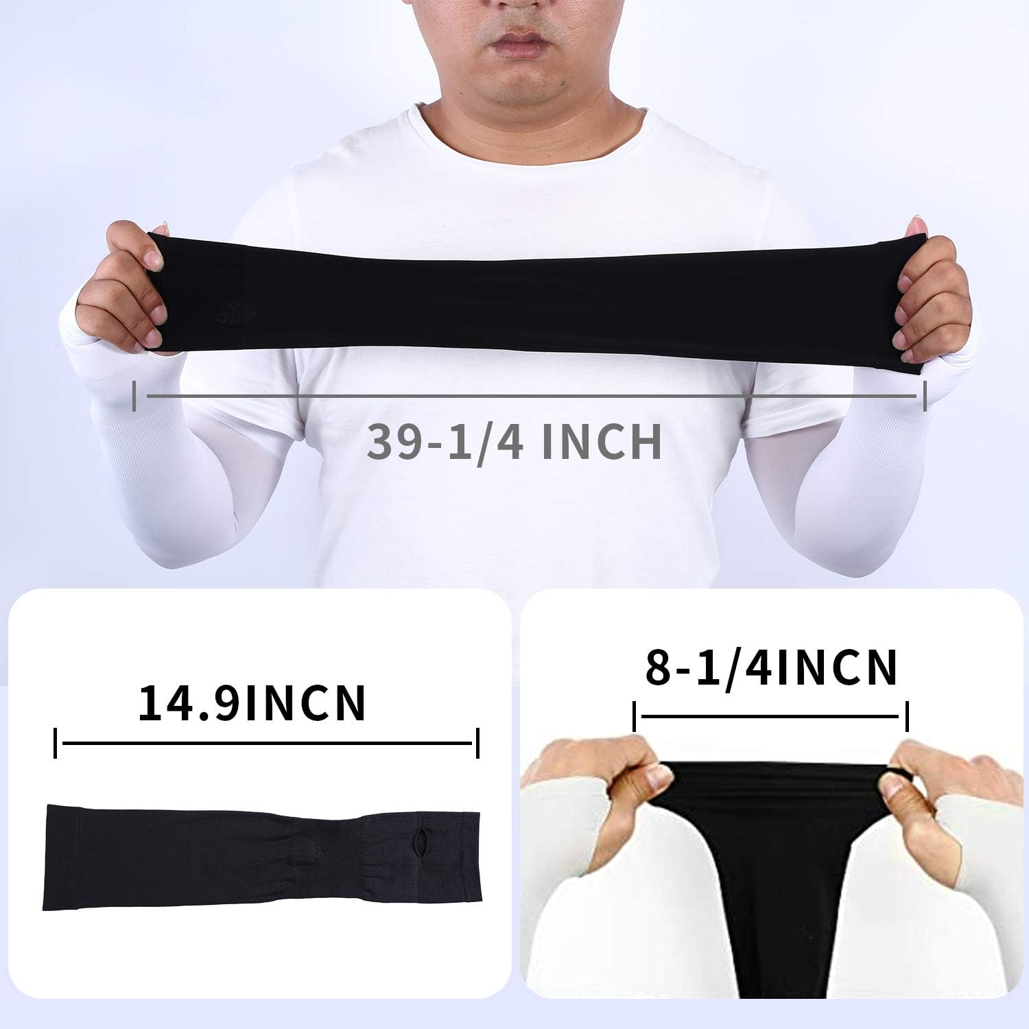 Arm Sleeves for Men Women Youth, Sun Protection Cooling UPF 50 Compression Arm Sleeve with Hand Cover Tattoo Cover Up Sleeves to Cover Arms for Elbow Basketball Running Cycling Golf Football-Black : Sports & Outdoors