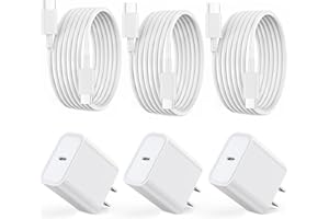 KRUIDVAT Fast Charger for iPhone 15, 3Pack USB C iPad Charger PD Fast Charger Block 6FT Long USB C to Type C iPhone 15 Charging Cable Cord for iPhone 15/15 Pro/15 Pro Max,iPad Pro 12.9/11inch, iPad Air 5th/4th