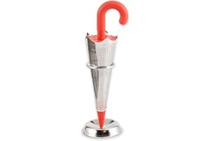 RSVP International Novelty Loose Leaf Tea Infuser/Strainer Includes Drip Stand, Umbrella/Stand, 1.25 x 5"