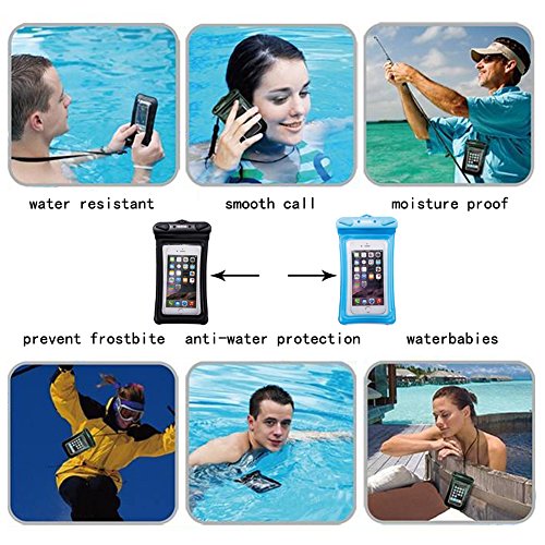 Universal Waterproof Phone Case of 2 Pack Set,Floating Pouch Night-Visible Smartphone Dry Bag for iPhone 8/8 Plus/X/7/7 Plus/6S/6/6S Plus/SE/5S/5,Galaxy S8/S8 Plus/Note 8 6 5, Pixel 2 up to 6.0" - Thumbnail 6