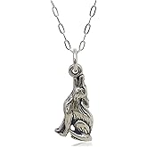EnCharmed Sterling Silver Howling Coyote 3D Charm Necklace, 18"