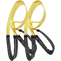 2 Pack Heavy Duty Lifting Slings 8ft X 1in - 1333 Lbs Capacity Flat Eye To Eye Straps For Tree, Rock, Furniture & Machinery