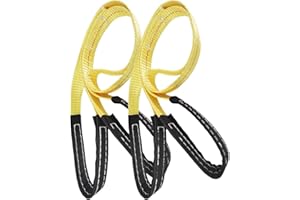 AsgenoX 2 Pack 1 "x6' 1 inch 6 feet Tow Strap with Reinforced Loops Vehicle Recovery Rope 8000 lbs Pound Capacity Lifting Tre