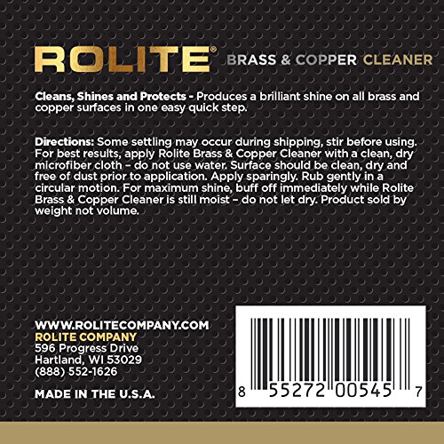 Rolite Brass & Copper Cleaner (4.5oz) Instant Cleaning & Tarnish