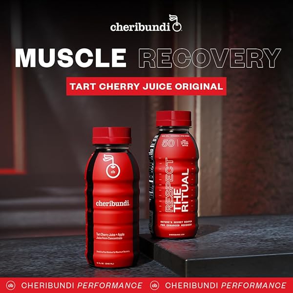 CHERIBUNDI TART CHERRY JUICE ORIGINAL | TART CHERRY SWEETENED WITH APPLE JUICE | ATHLETES RECOVERY DRINK | PROMOTES RESTORATIVE SLEEP, MUSCLE RECOVERY & BOOSTS PERFORMANCE | 8 FLOZ (12 PACK)
