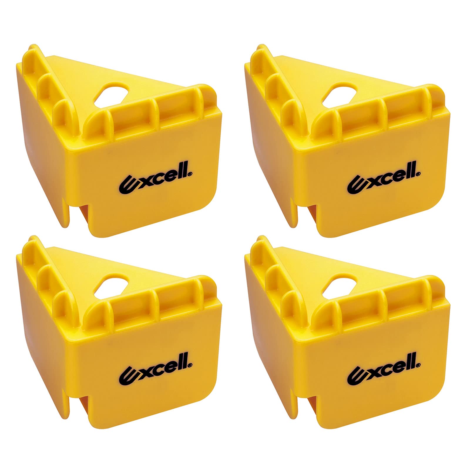 Excell Retail Display Rack, Box Holder, Carton Corner Protectors for Retail Store Supplies, Soft Drink Potato Chip Merchandise Stand - Yellow - 4 Pack