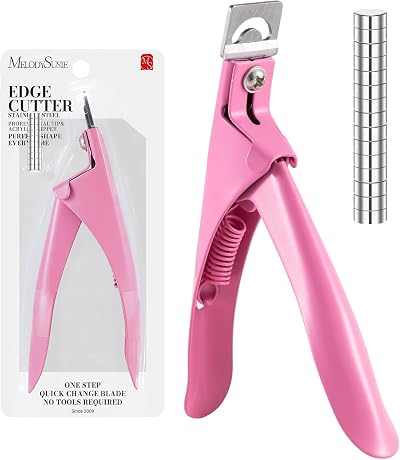MelodySusie Nail Clippers Tip Cutters for Acrylic False Nails Pink Small