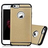 iPhone 6/6s Case - TURATA 2 In 1 Heavy Duty Dual Layer Scratch Resistant Shock Absorption Frosted Hard TPU Protective Cover Tough Bumper with Dust Plug Design for iPhone 6/6s (4.7 Inch) - Gold