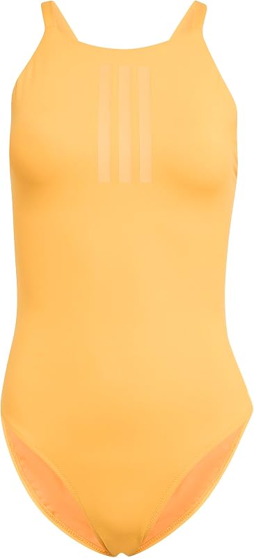Femme 3-Stripes High Neck 2-Way Straps PEACHSOFT Swimsuit, Pure Tangerine, 34