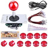 Quimat DIY Arcade Game Button and Joystick Controller Kit for Rapsberry Pi and Windows,5 Pin Joystick and 10 Push Buttons