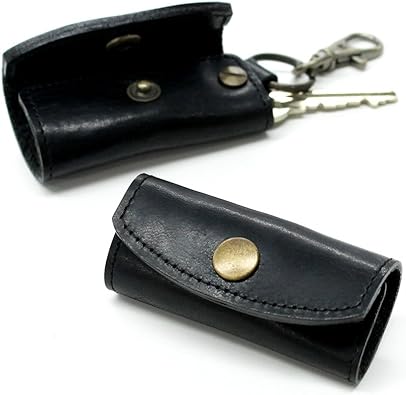 Amazon キーケース メンズ 革 日本製 ブランド 本革 日本製 シンプル キーホルダー 本革 カラビナ コンパクト イタリアレザー 5カラー ブラック キーケース