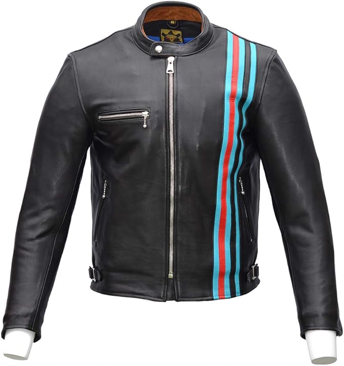 Chaqueta de piel vintage para moto