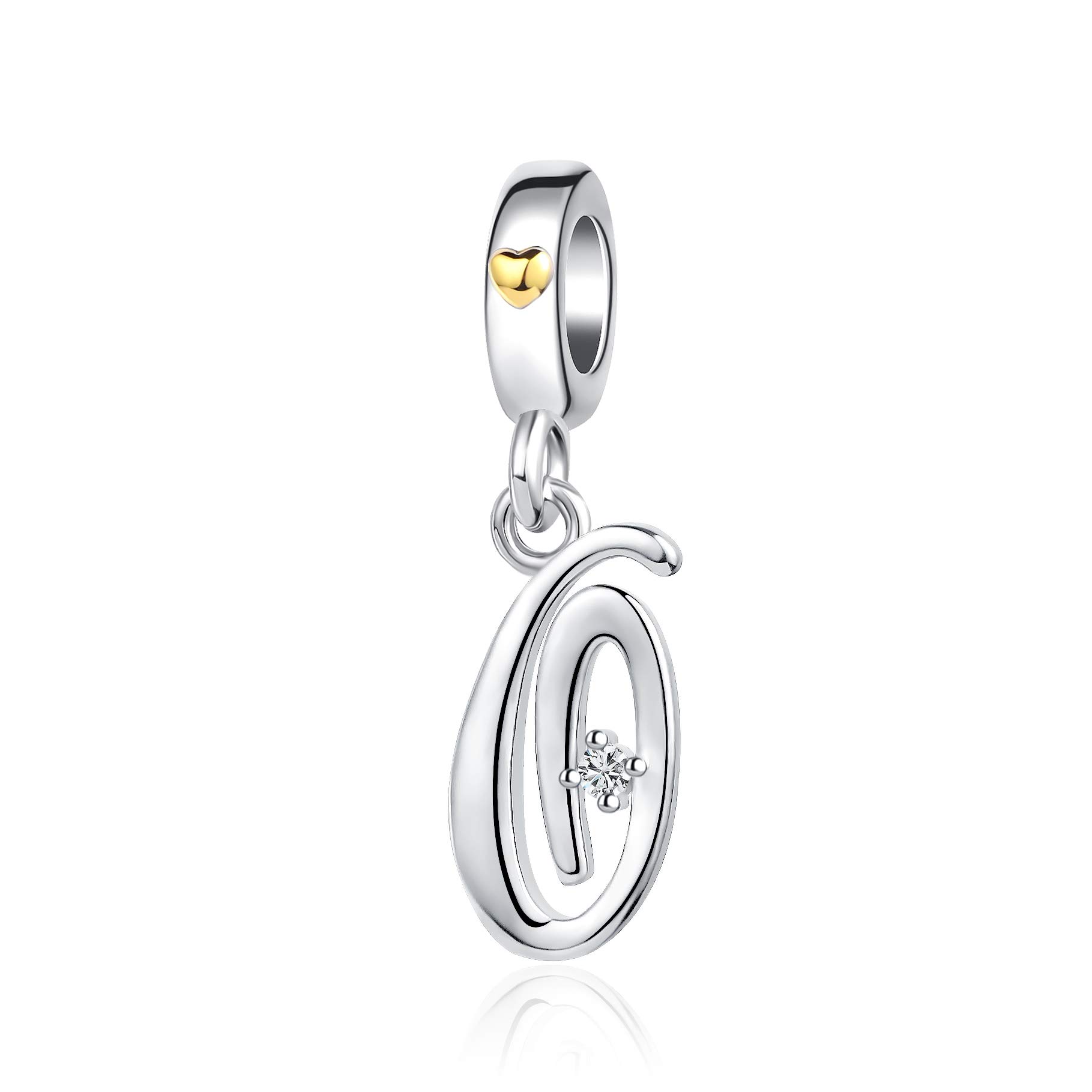 O Initial Letter Name Charms fit Pandora Charms Bracelets Gold Heart Birthday Jewellery Gift for Women Daughter Family