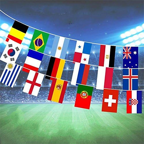 Gobike 2018 FIFA World Cup Russia Soccer Top 32 String Flag Banners International Flag Bunting 8''x 12'' for Bar Party Decorations (36 Feet)