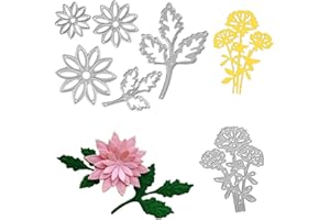 ABTOLS Metal Flowers Cutting Dies Dandelion Little Daisy Flowers Metal Dies for Paper Crafting Card Making DIY Scrapbooking Album Decorative Paper Dies Card Making