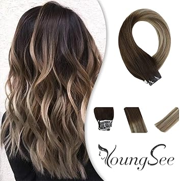 Amazon Com Youngsee 24 Remy Human Hair Tape In Hair Extensions